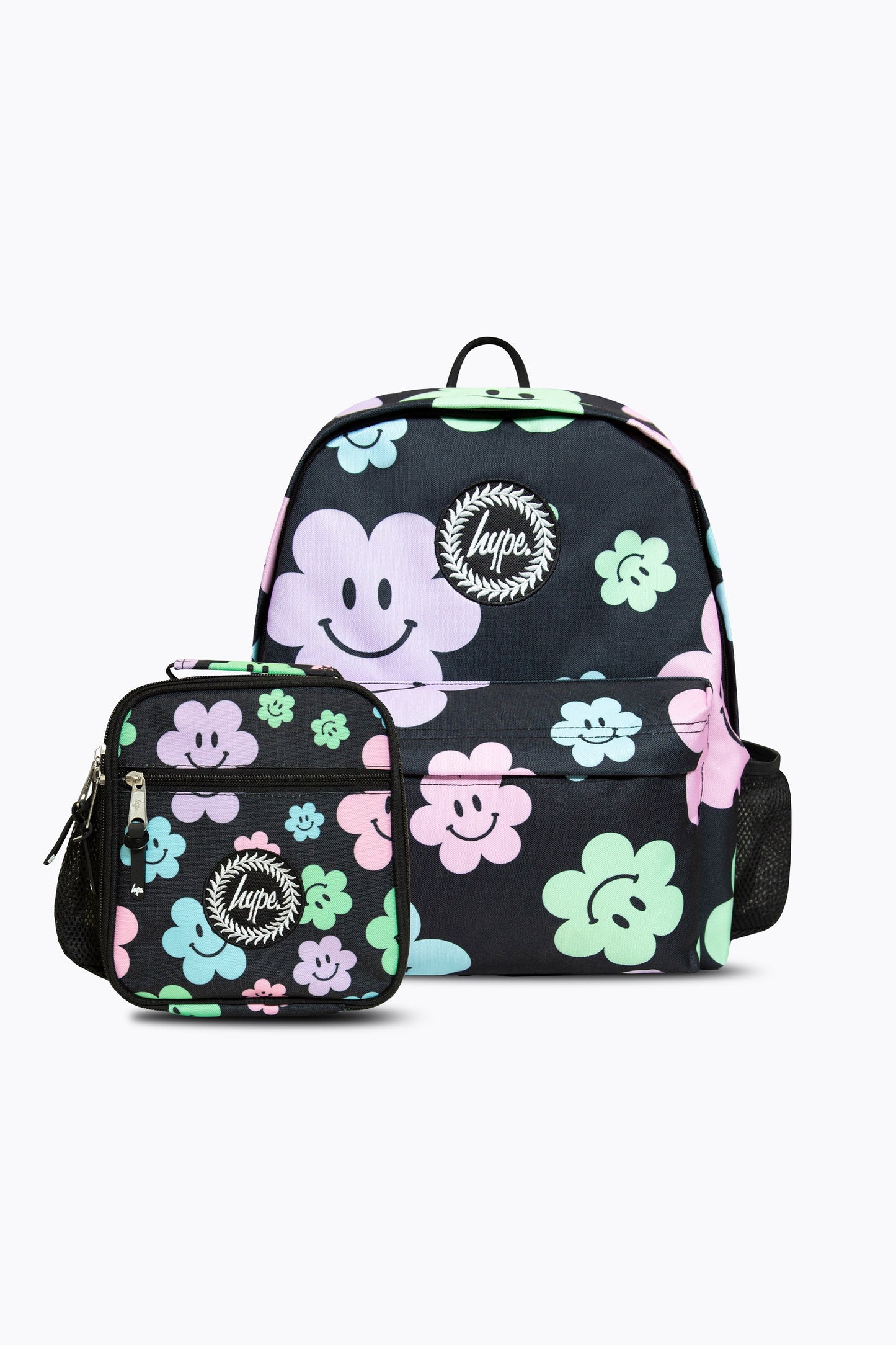 HYPE GIRLS BLACK HAPPY FLOWERS LUNCH BAG BUNDLE