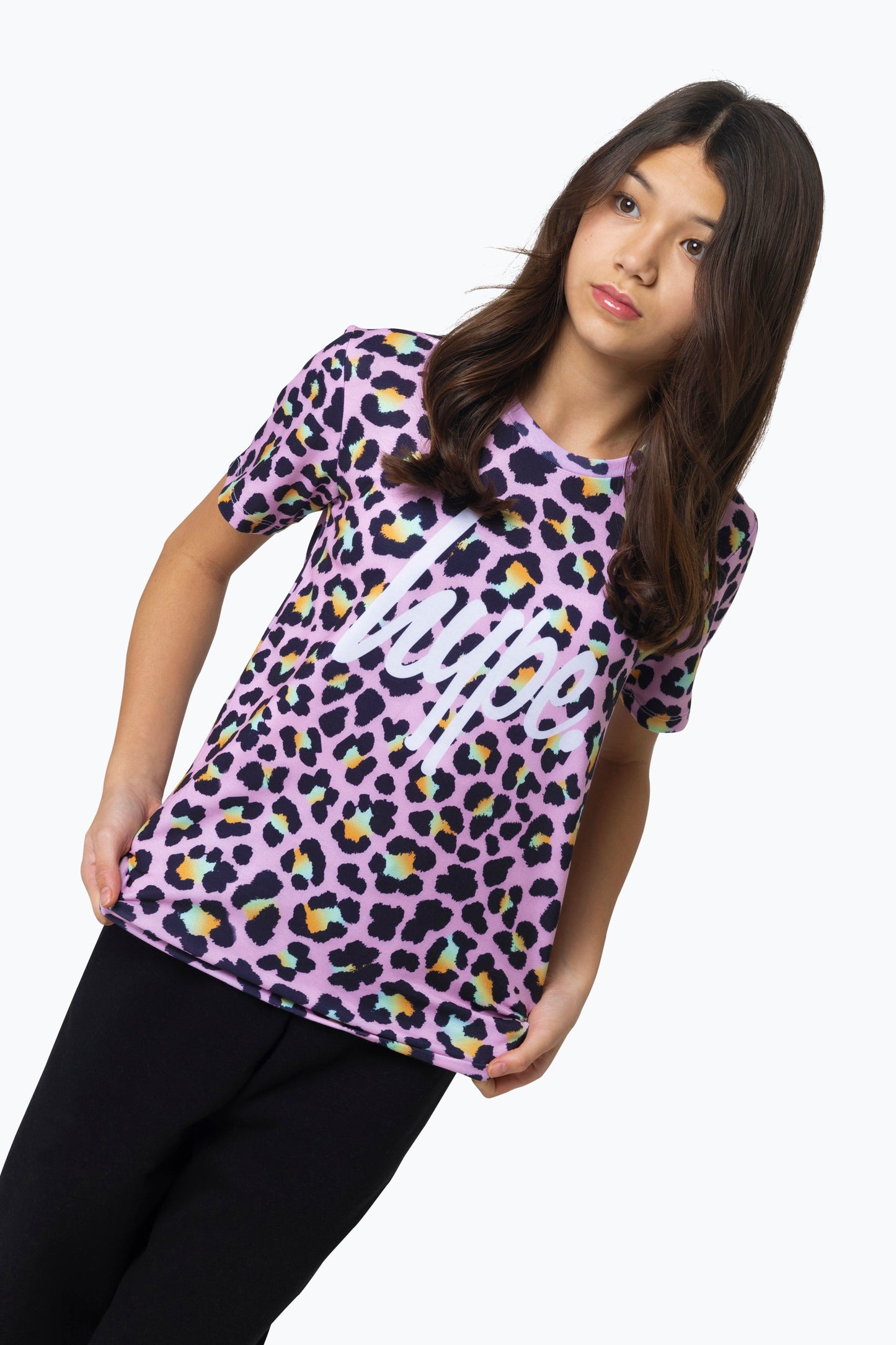 HYPE GIRLS MULTI DISCO LEOPARD T-SHIRT