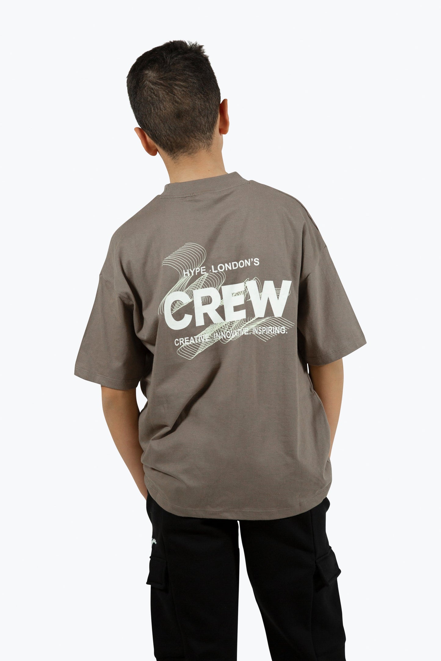 HYPE BOYS BROWN CREW T-SHIRT