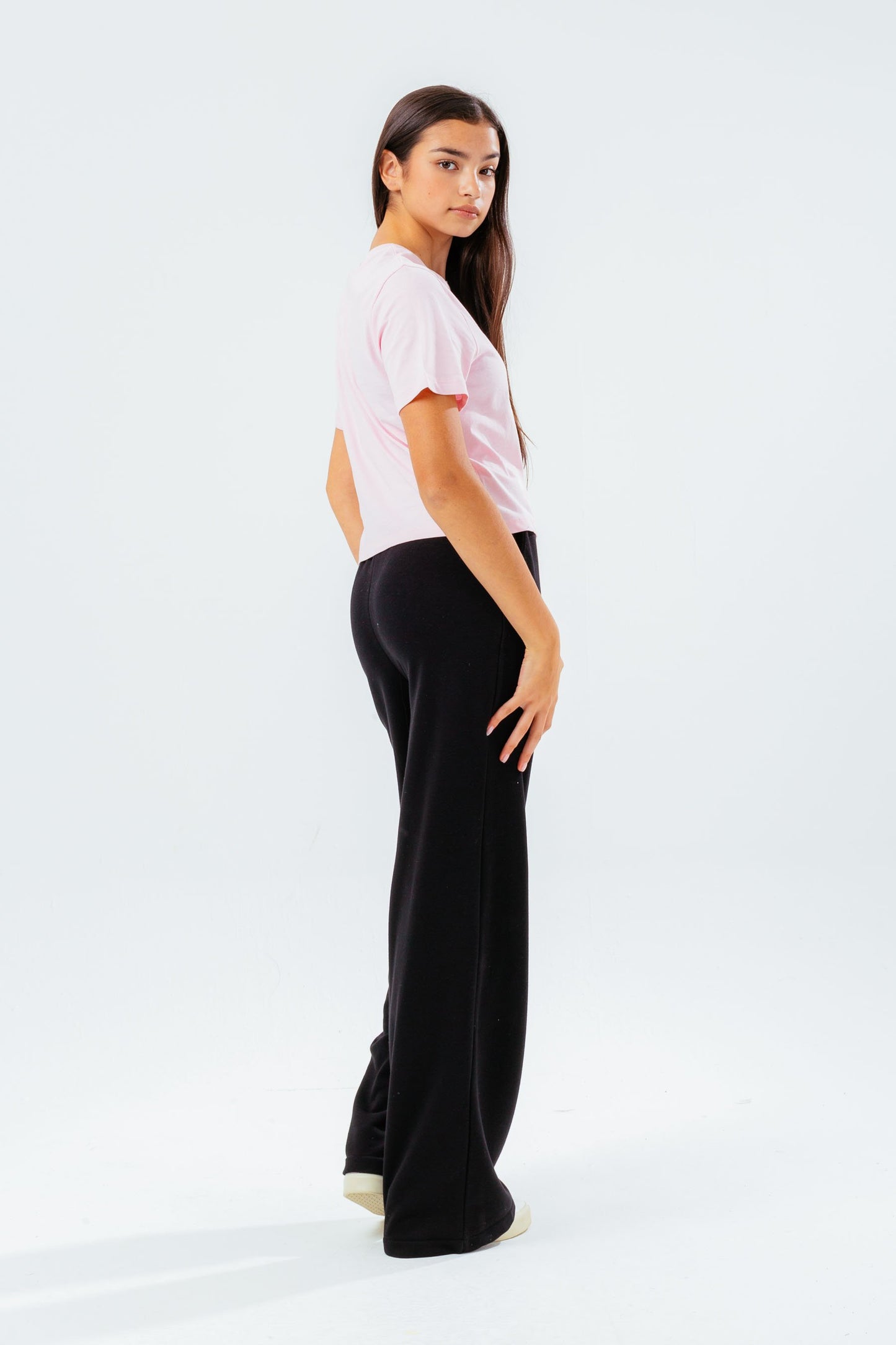 HYPE GIRLS PINK SCRIPT CROP T-SHIRT