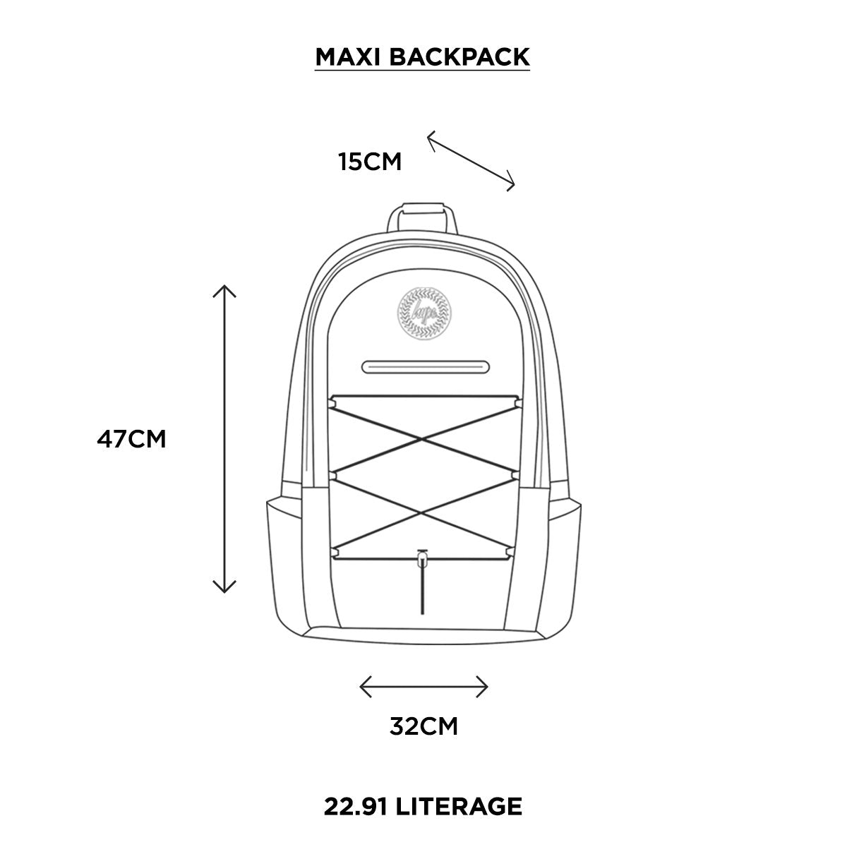 HYPE BLACK MAXI BACKPACK