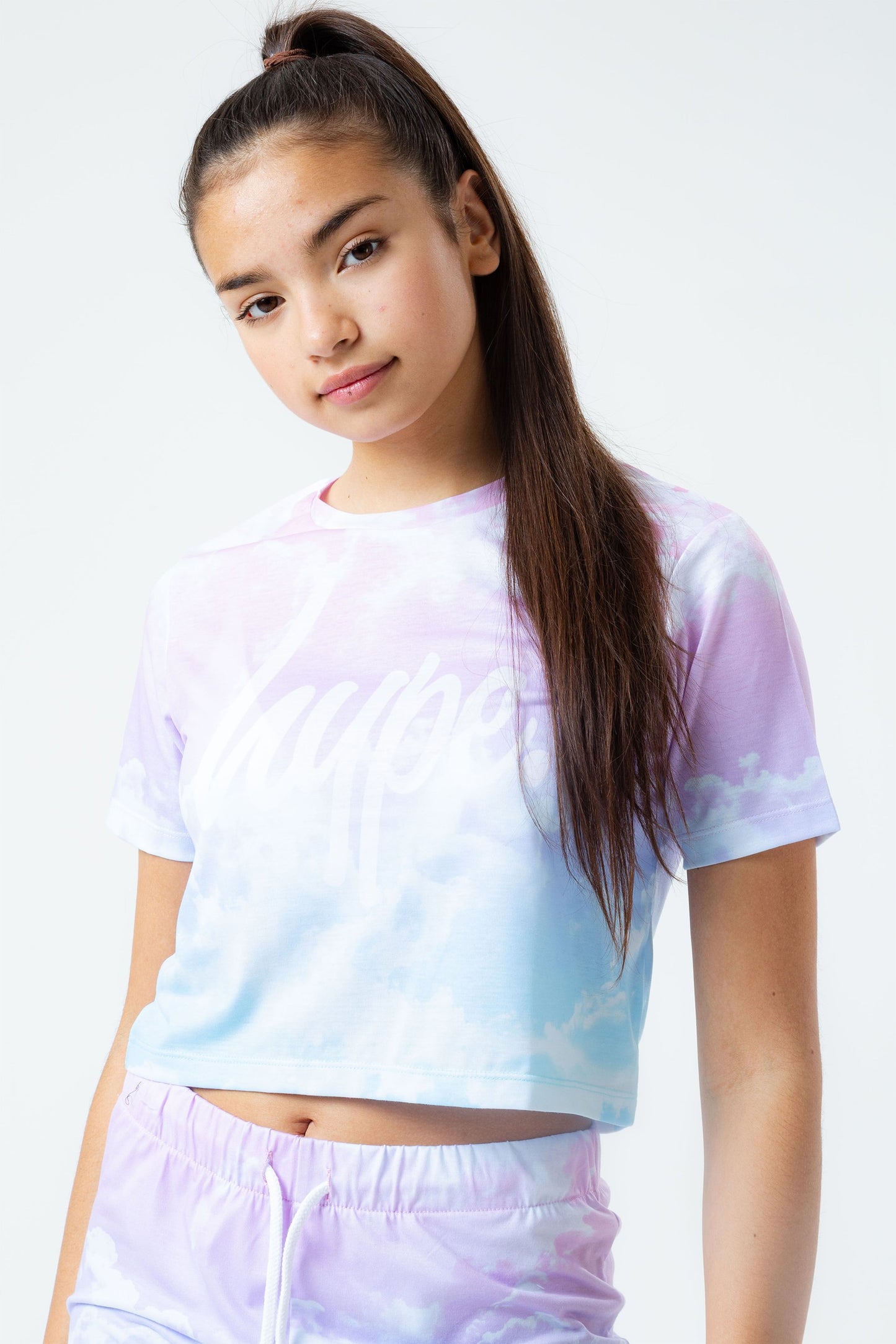 HYPE PASTEL CLOUD KIDS CROP T-SHIRT