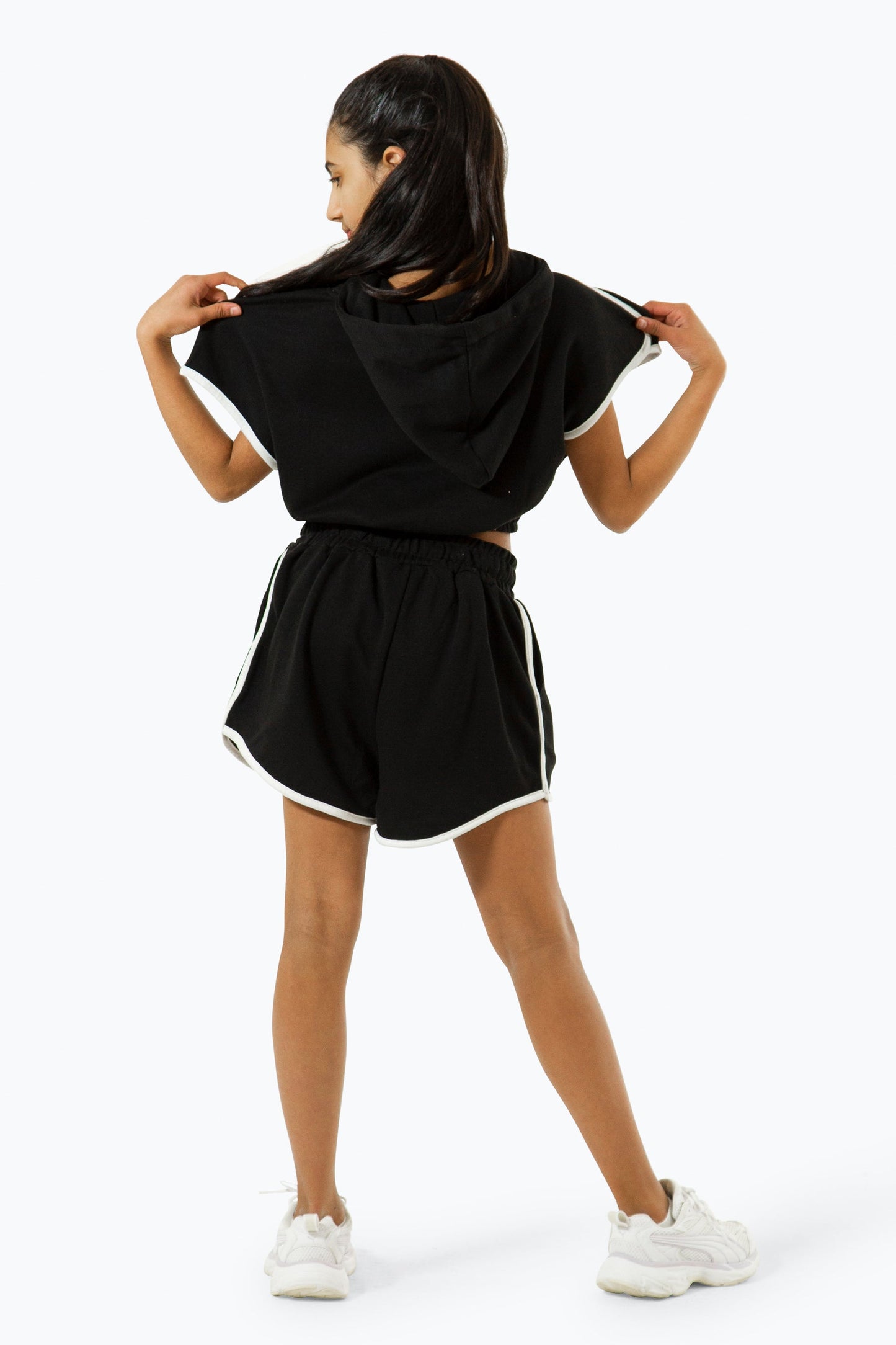 HYPE GIRLS BLACK SCRIPT SHORTS