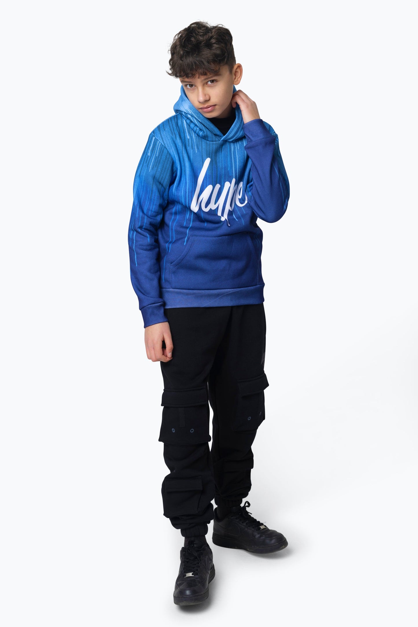 HYPE BOYS MULTI BLUE DRIPS HOODIE