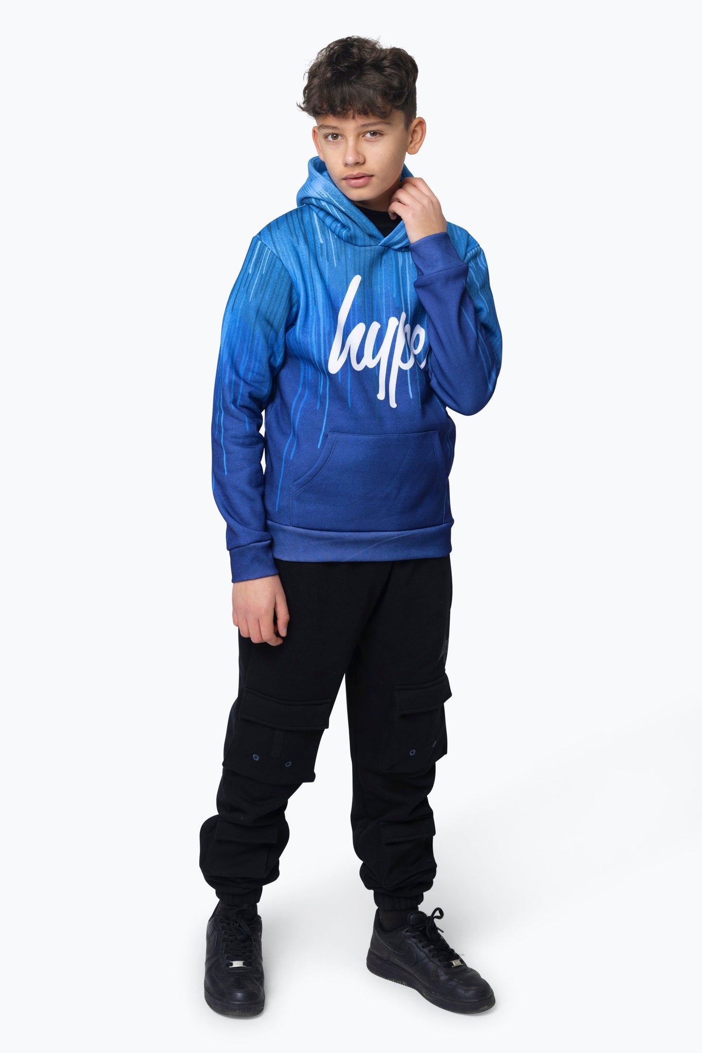 HYPE BOYS MULTI BLUE DRIPS HOODIE