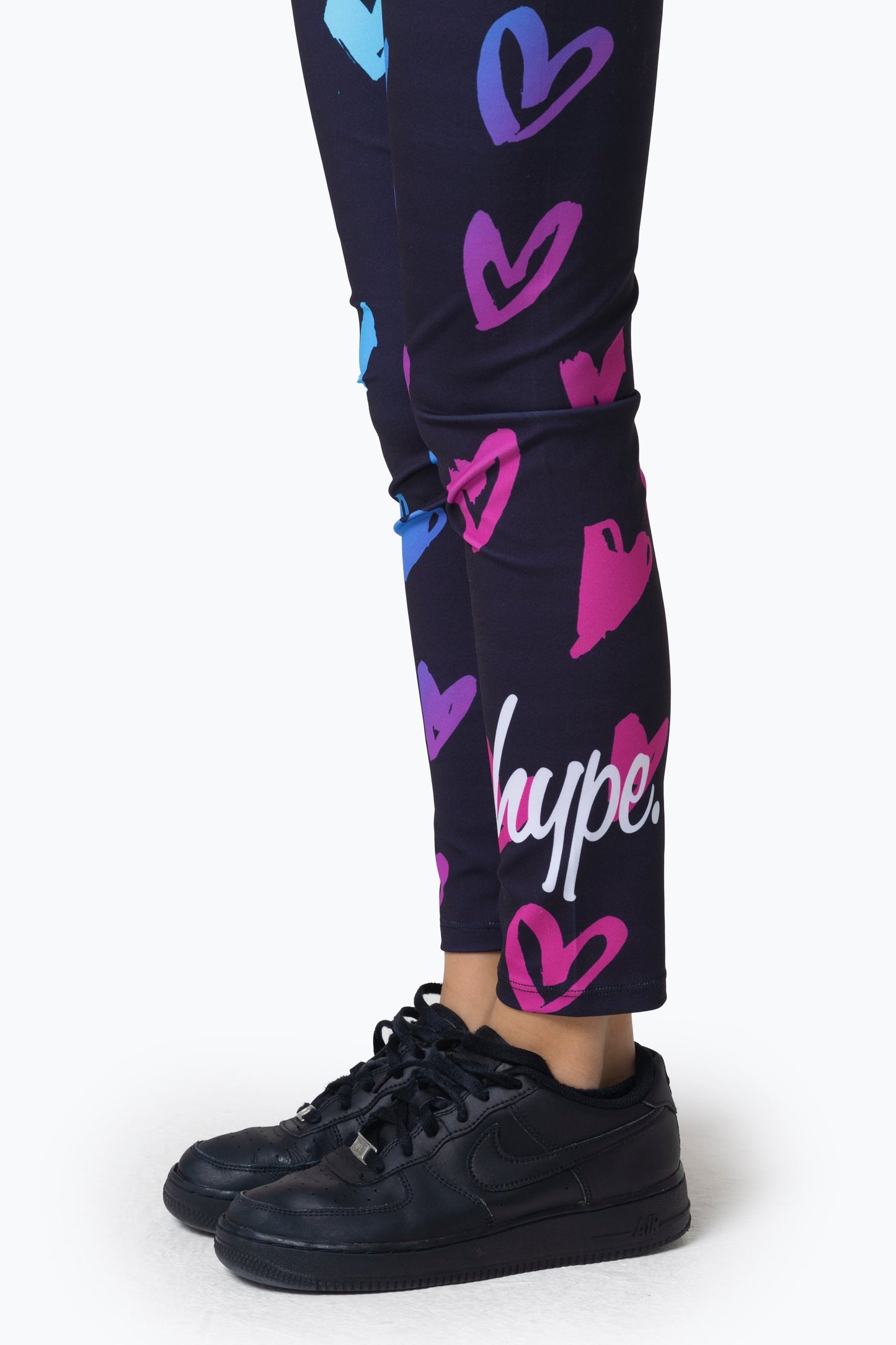 HYPE GIRLS MULTI SCRIBBLE HEARTS LEGGINGS