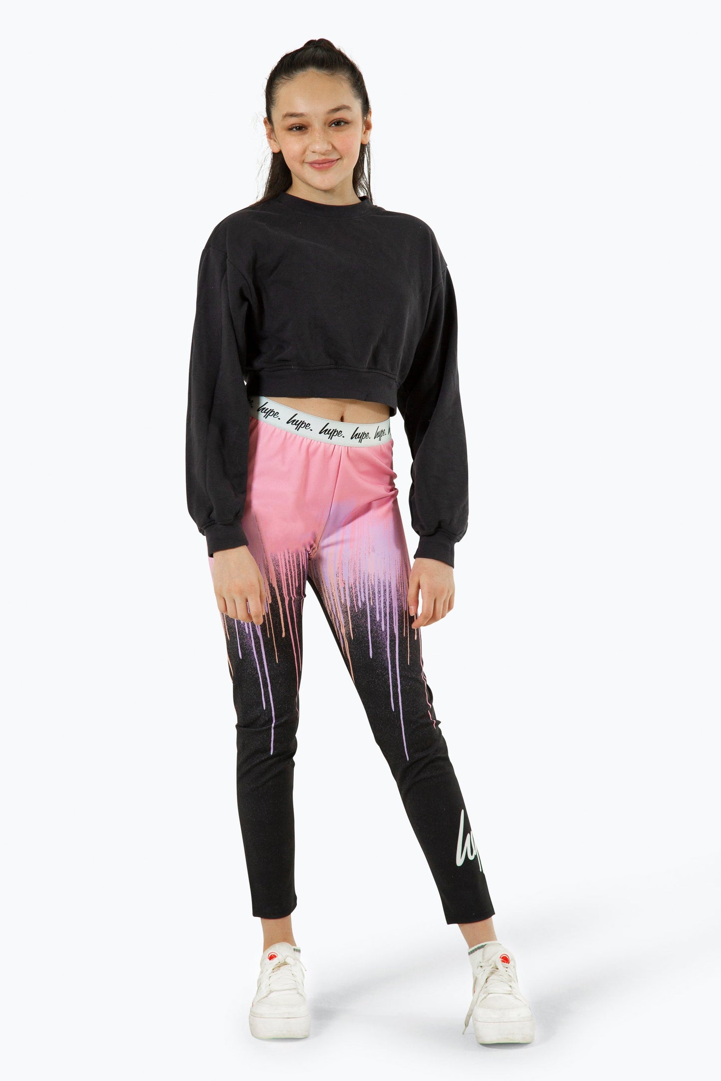 HYPE GIRLS MULTI DARK PASTEL DRIPS LEGGINGS