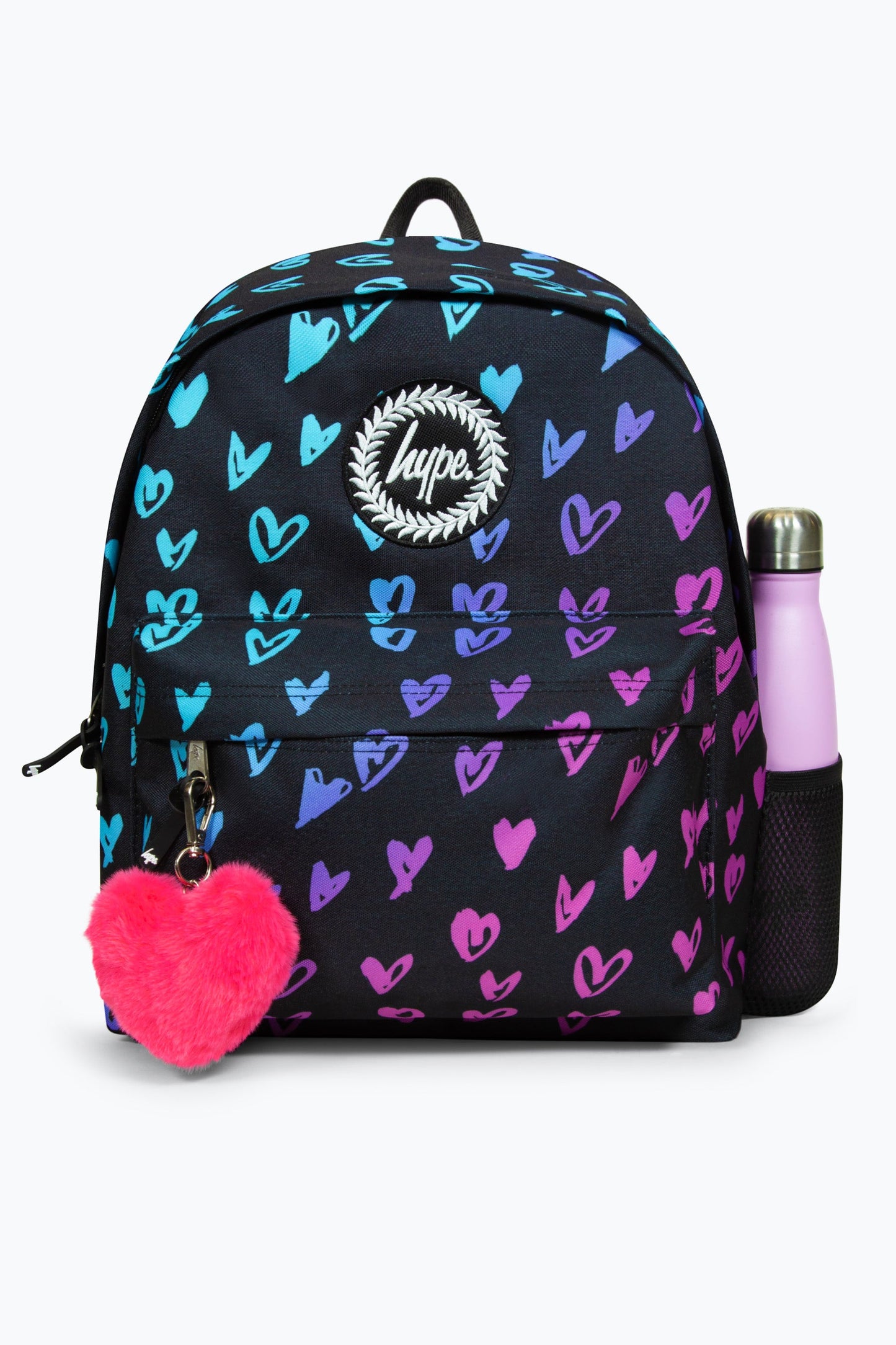 HYPE UNISEX SCRIBBLE HEART PINK CREST BACKPACK