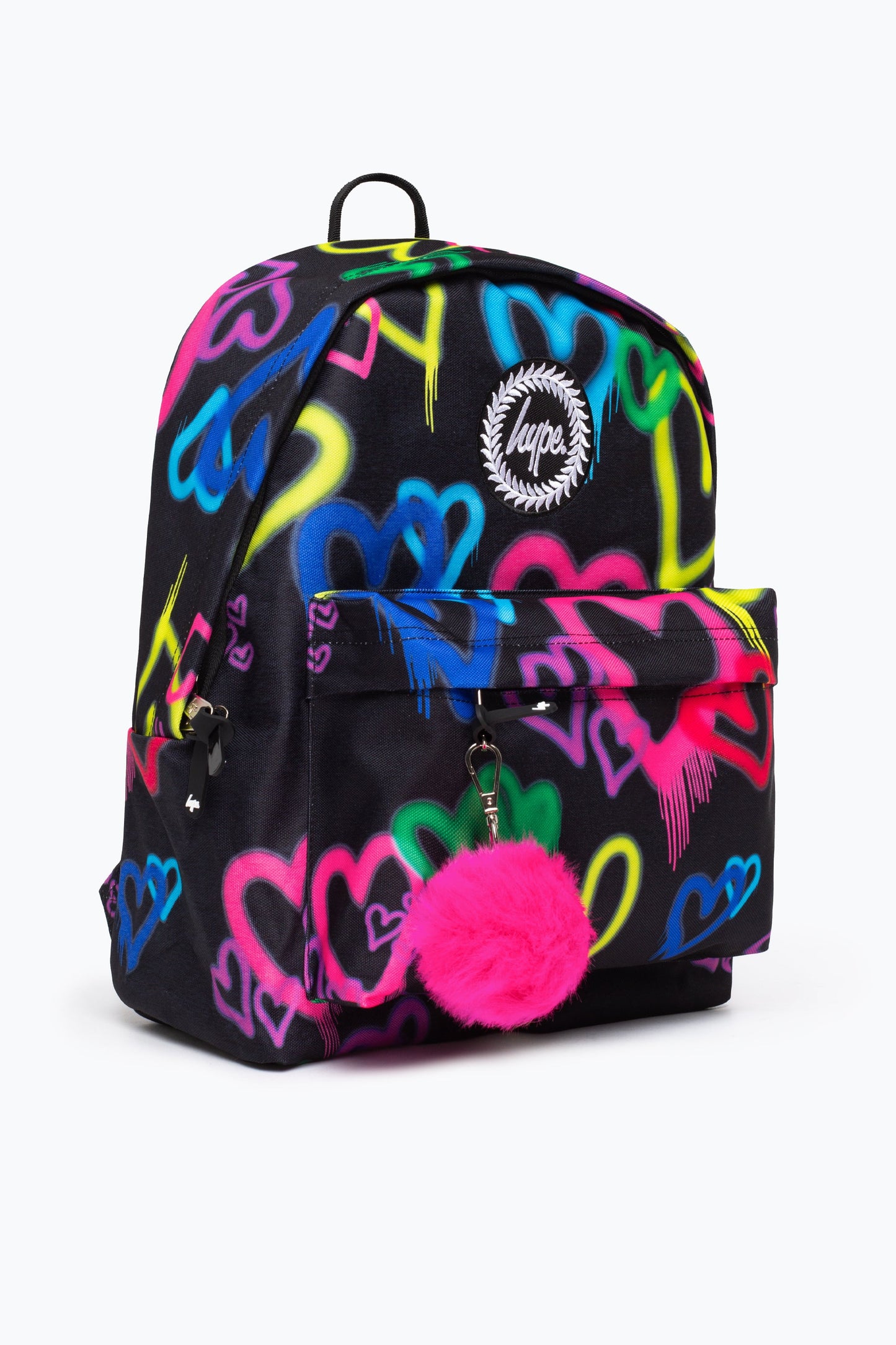 HYPE GIRLS BLACK GRAFFITI HEARTS ICONIC BACKPACK