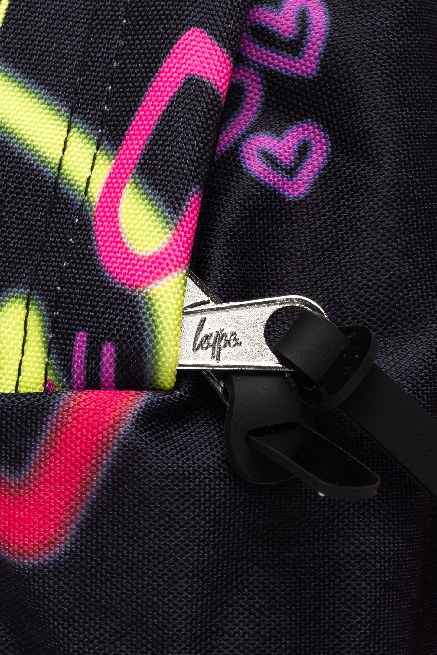 HYPE GIRLS BLACK GRAFFITI HEARTS ICONIC BACKPACK