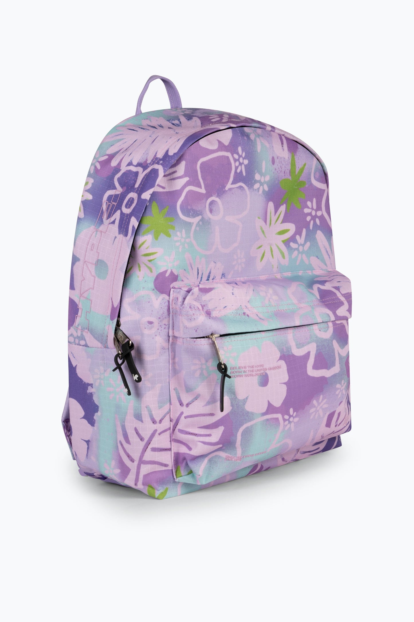 Hype Kids Purple Floral Doodle Iconic Backpack