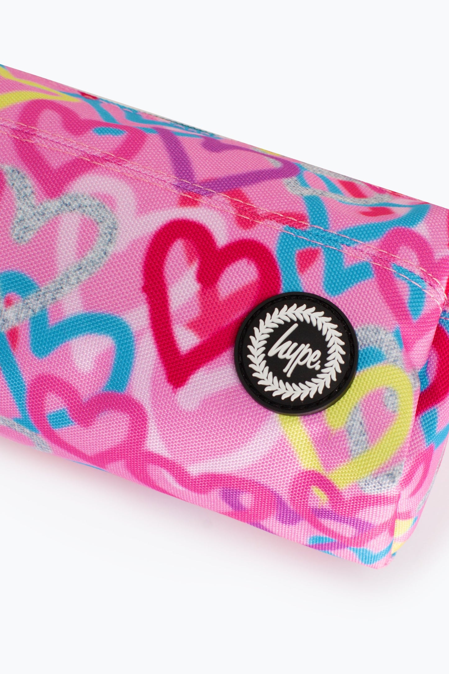 HYPE PINK GRAFFITI HEARTS PENCIL CASE
