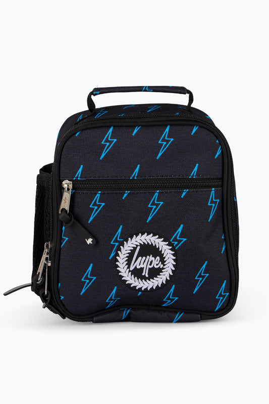 Hype Unisex Black Blue Lightning Lunch Bag