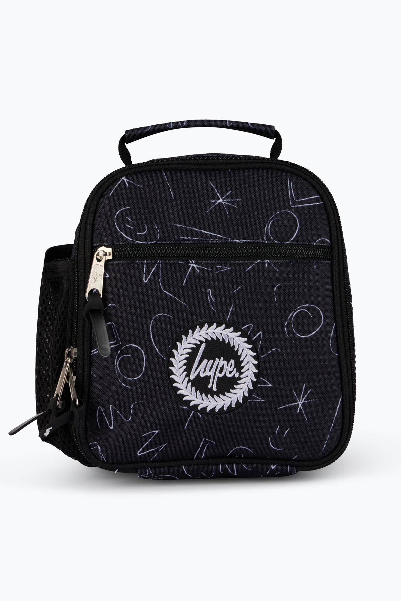 Hype Unisex Black Scribble Lunch Bag