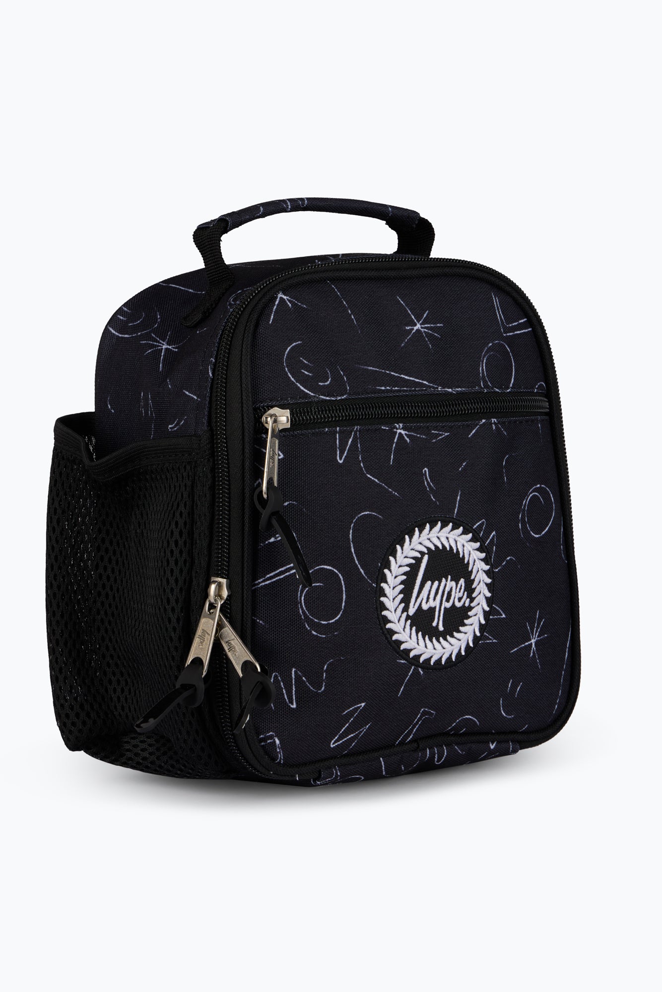 Hype Unisex Black Scribble Lunch Bag