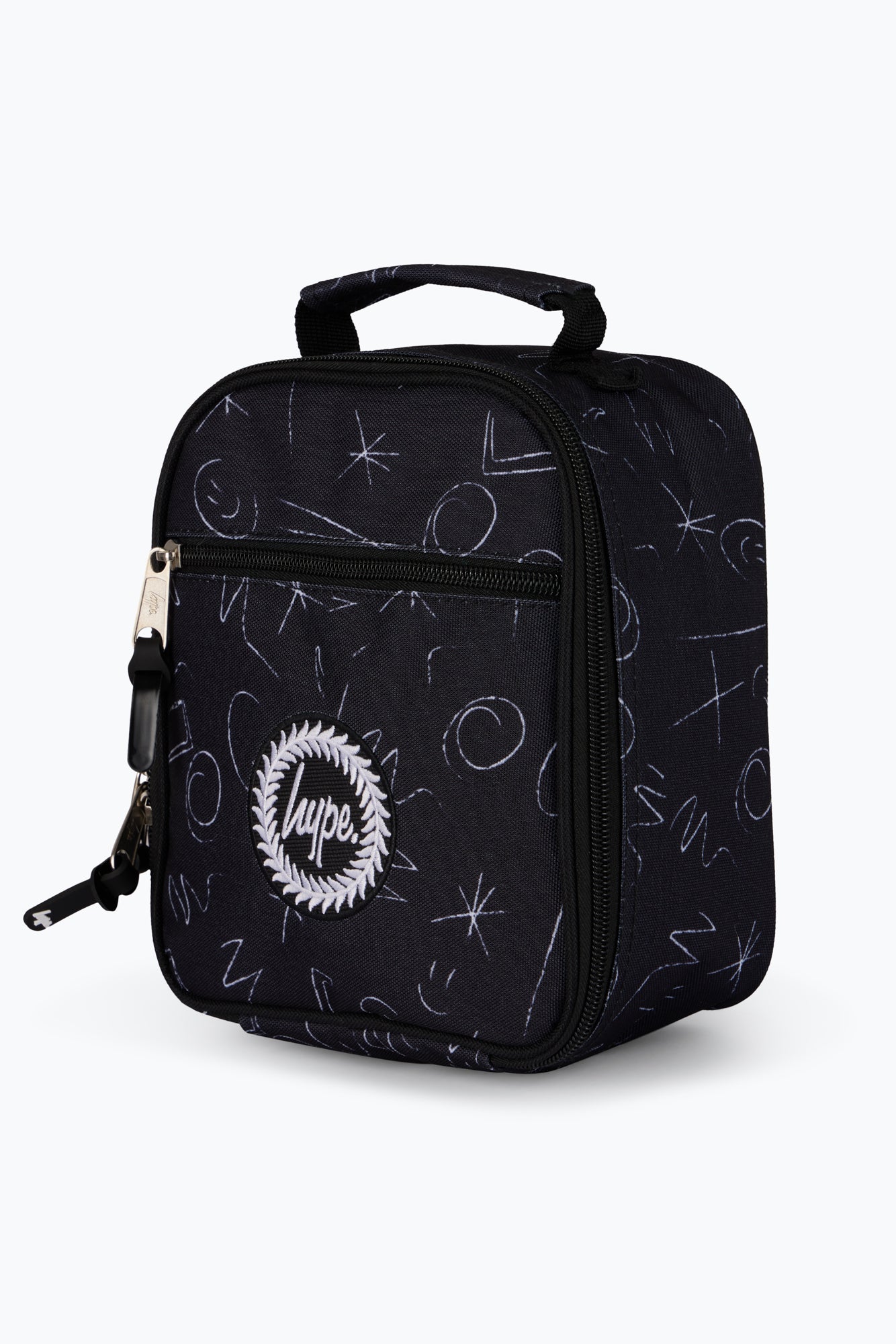 Hype Unisex Black Scribble Lunch Bag