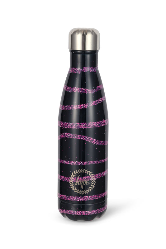 Hype Unisex Multi Glitter Stripe Thermal Water Bottle