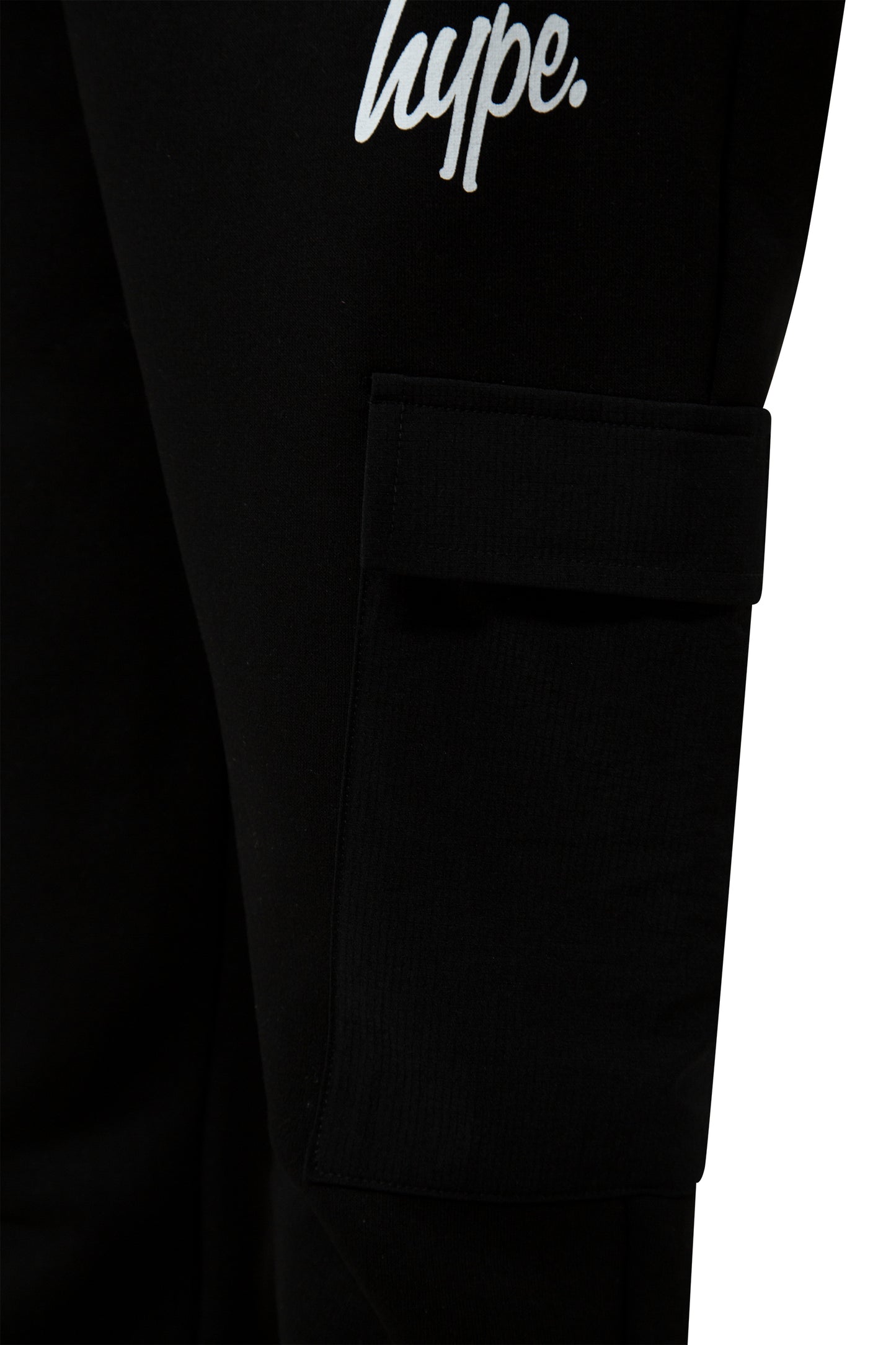 Hype Boys Black Script Cargo Joggers