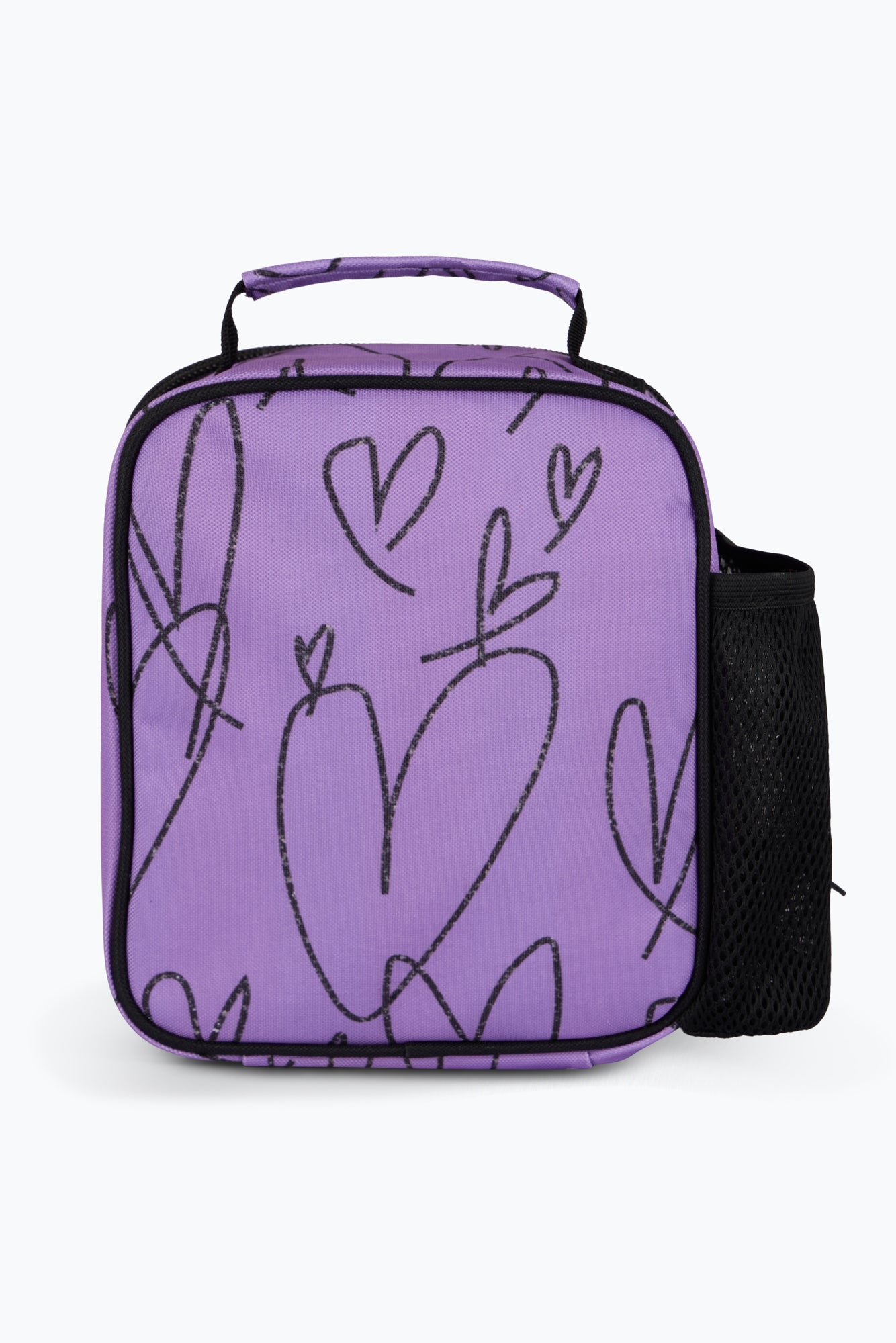 Hype Unisex Purple Scribble Hearts Lunch Bag