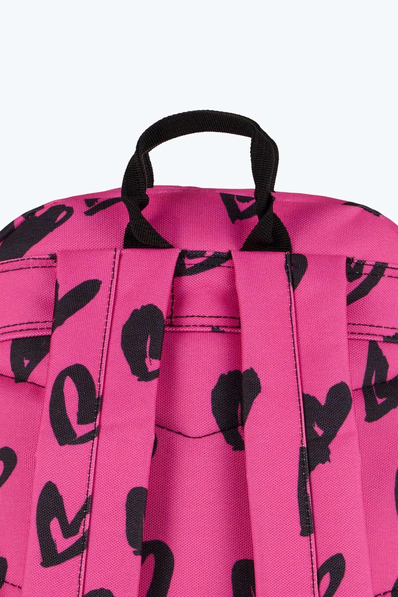 Hype Unisex Pink/Black Glitter Scribble Hearts Backpack