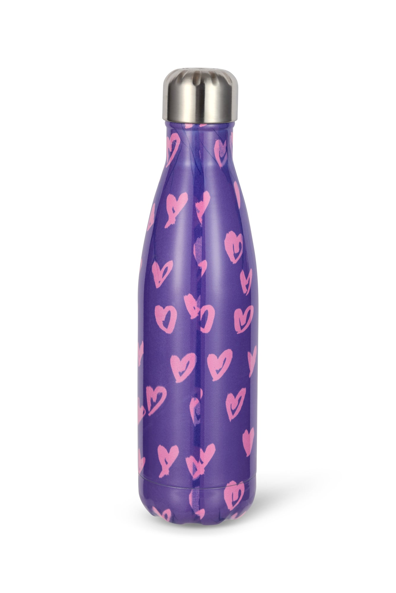 Hype Unisex Purple/Pink Scribble Hearts Thermal Water Bottle