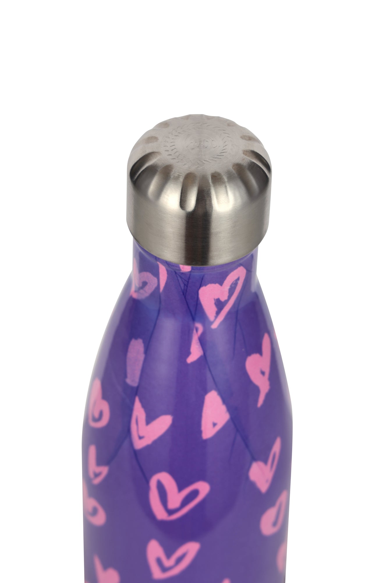 Hype Unisex Purple/Pink Scribble Hearts Thermal Water Bottle