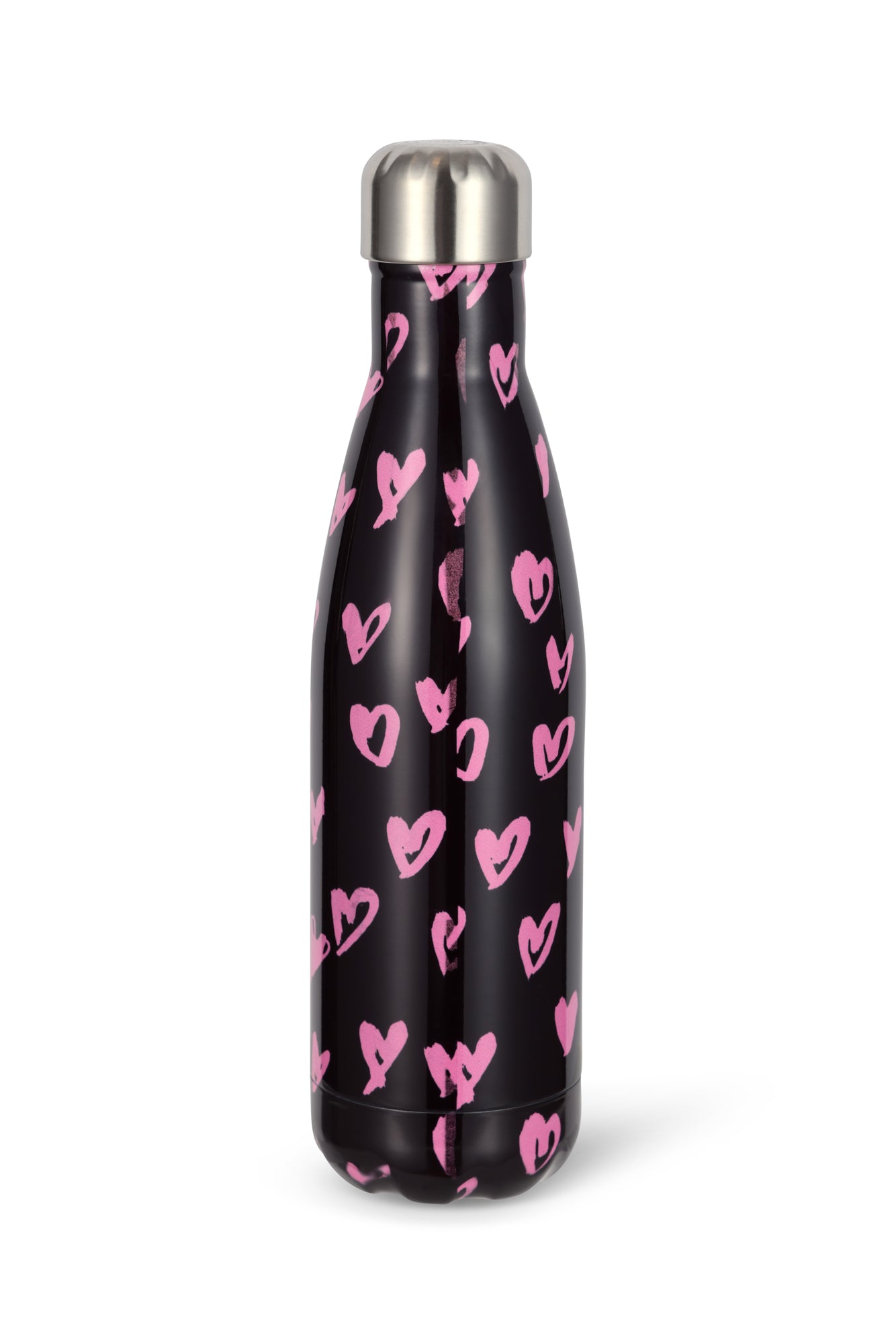 Hype Unisex Black/Pink Scribble Hearts Thermal Water Bottle