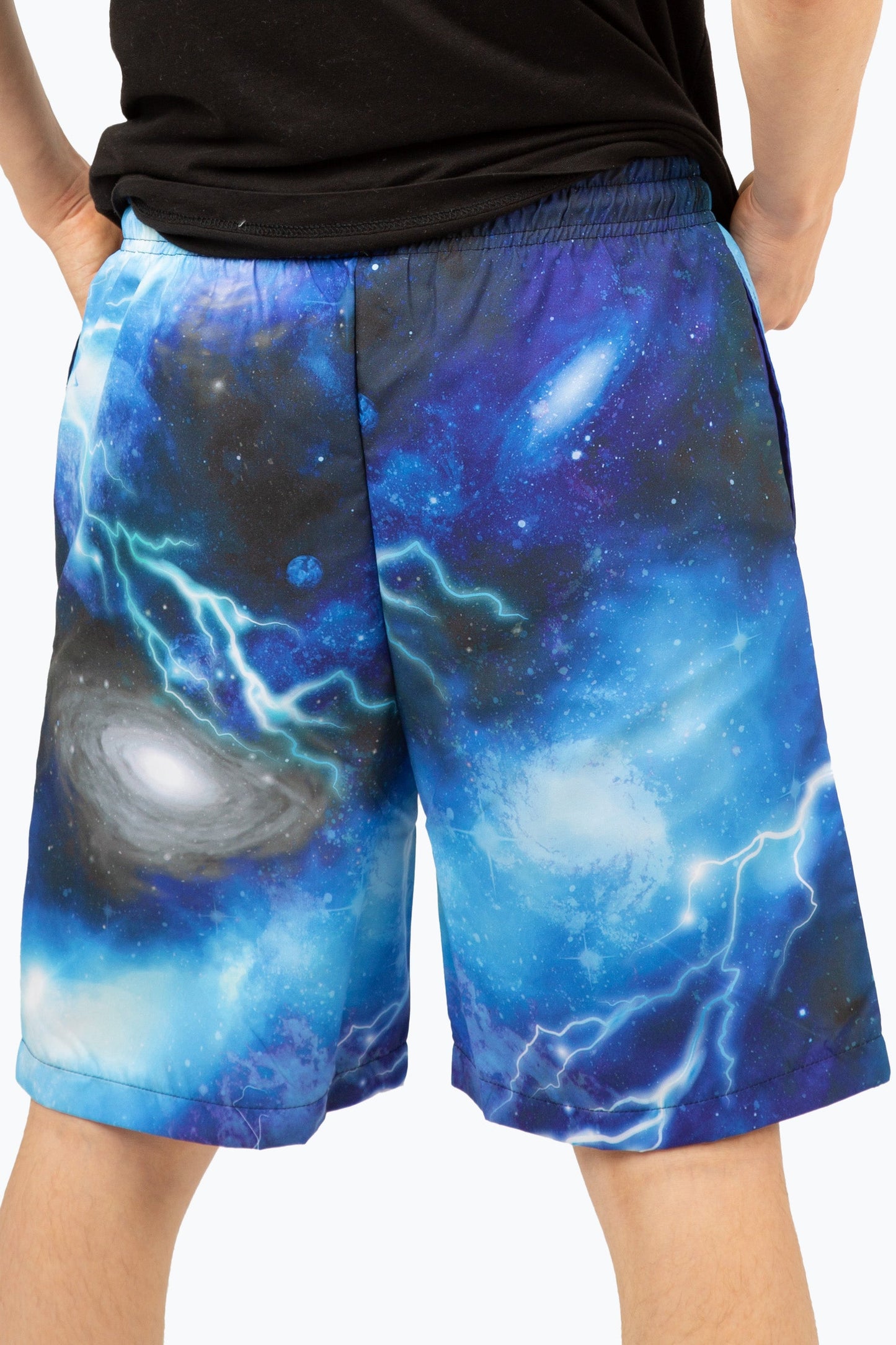 HYPE BOYS BLUE LIGHTNING SKY MINI OUTLINE SCRIPT SWIM SHORTS