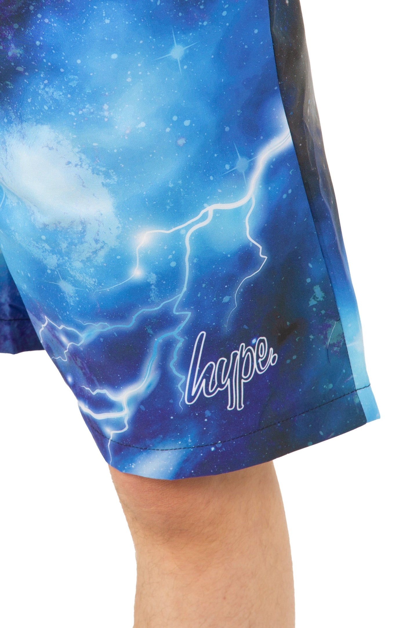 HYPE BOYS BLUE LIGHTNING SKY MINI OUTLINE SCRIPT SWIM SHORTS