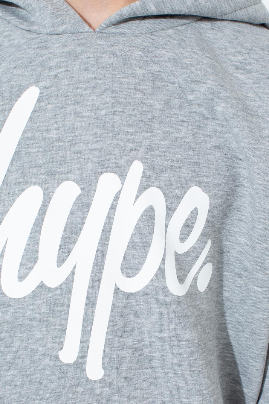 Hype Grey Script Kids Pullover Hoodie