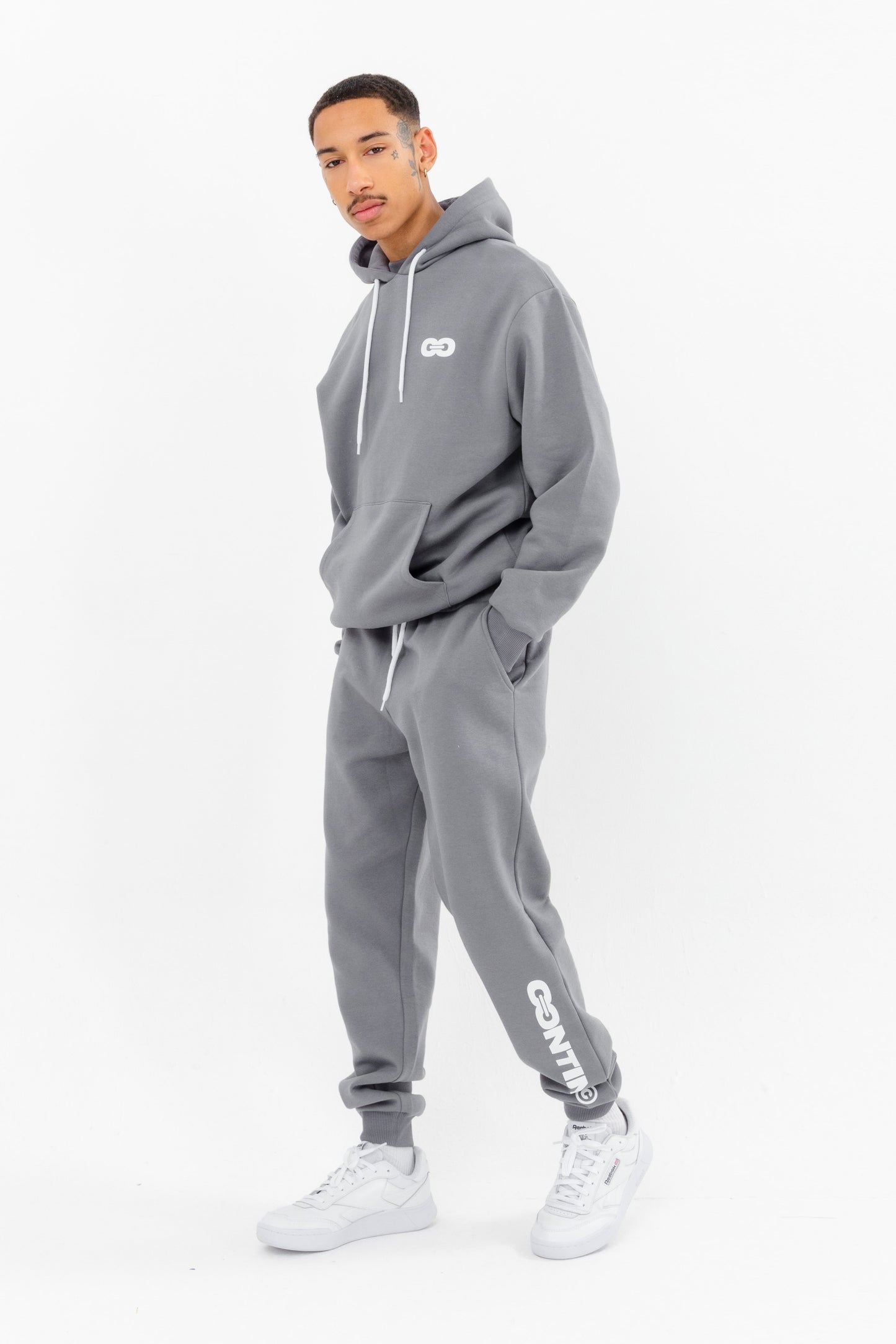 CONTINU8 GREY OVERSIZED HOODIE