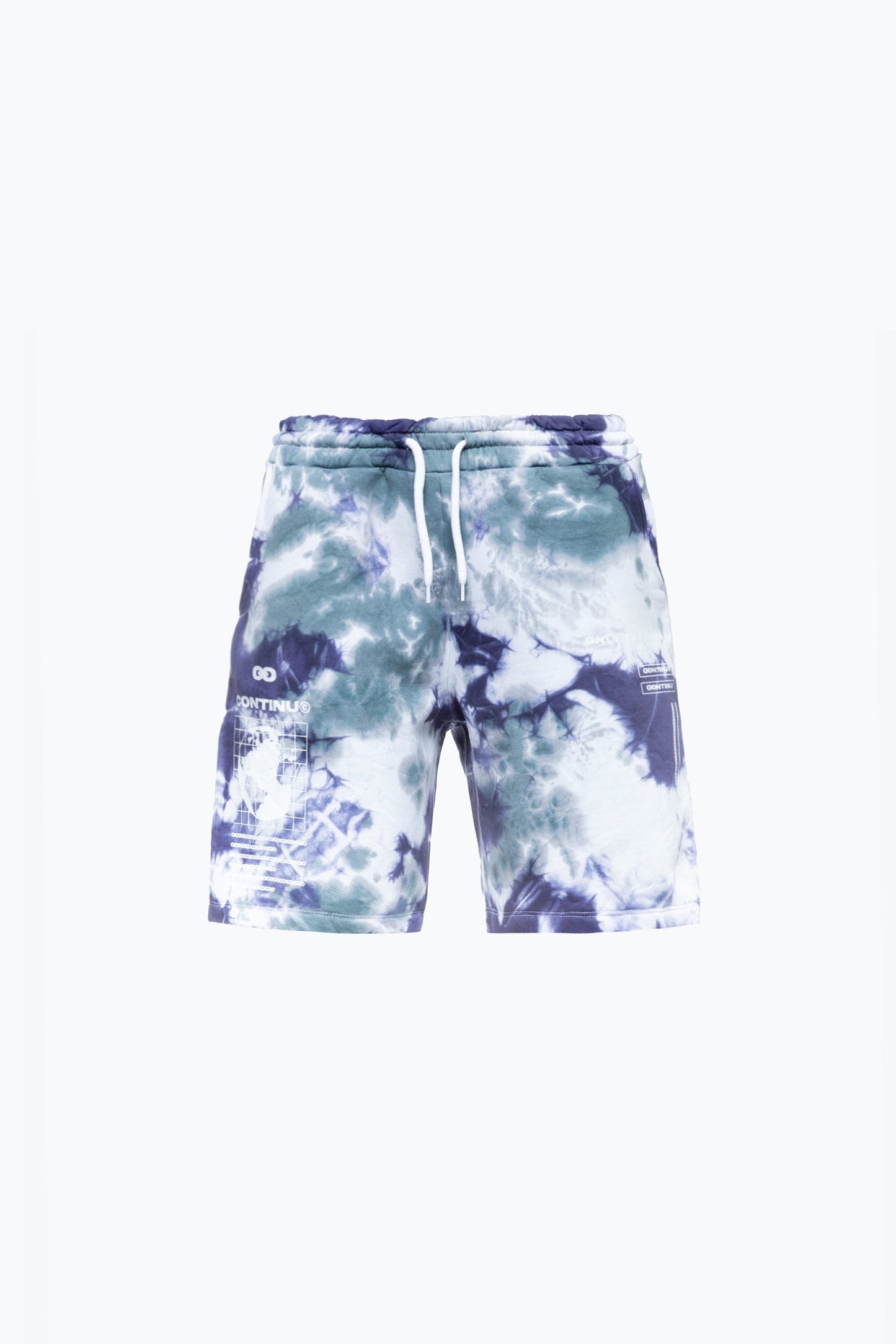 CONTINU8 BLUE PRINTED JERSEY SHORTS