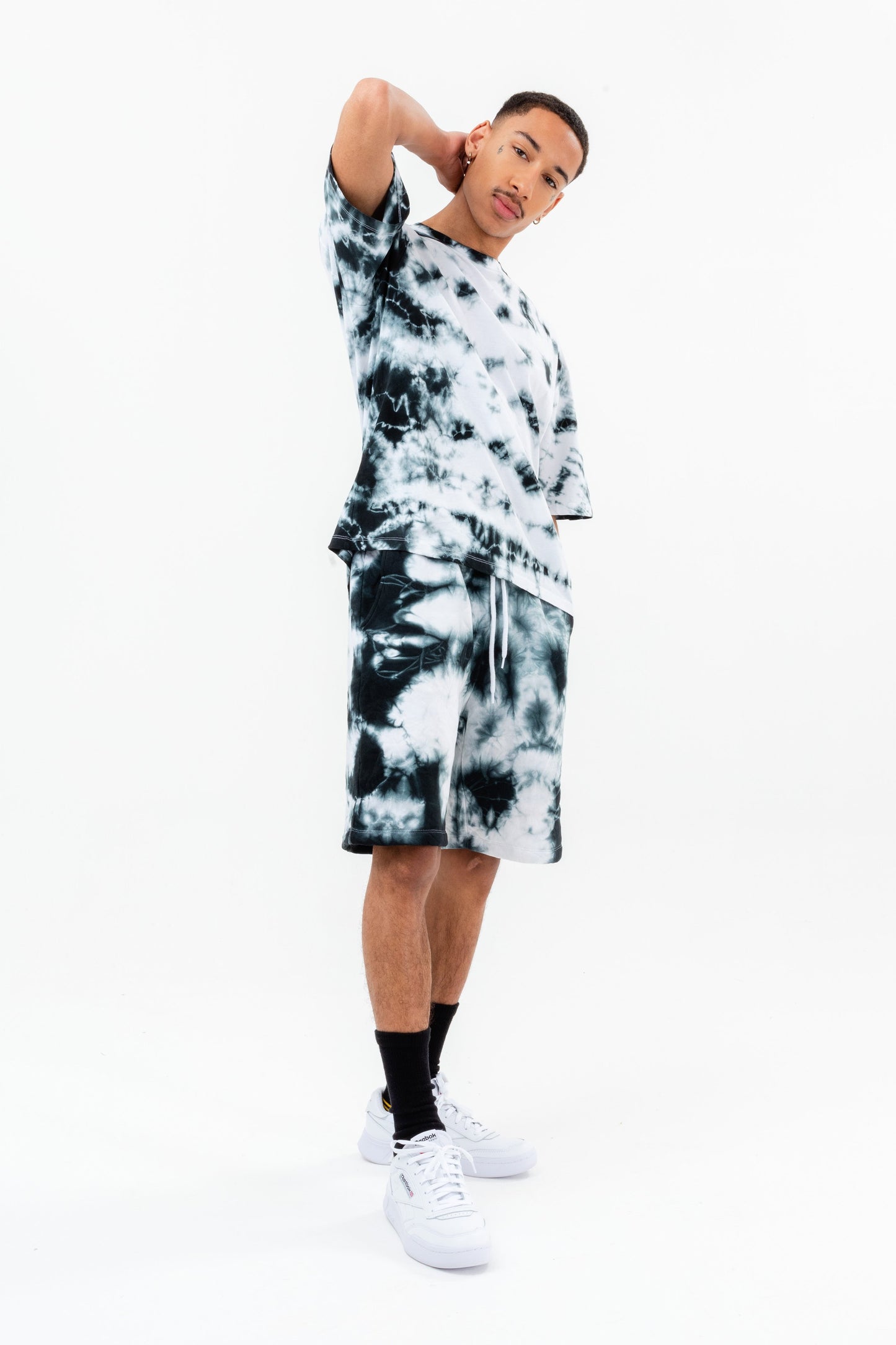 CONTINU8 GREY PRINTED JERSEY SHORTS