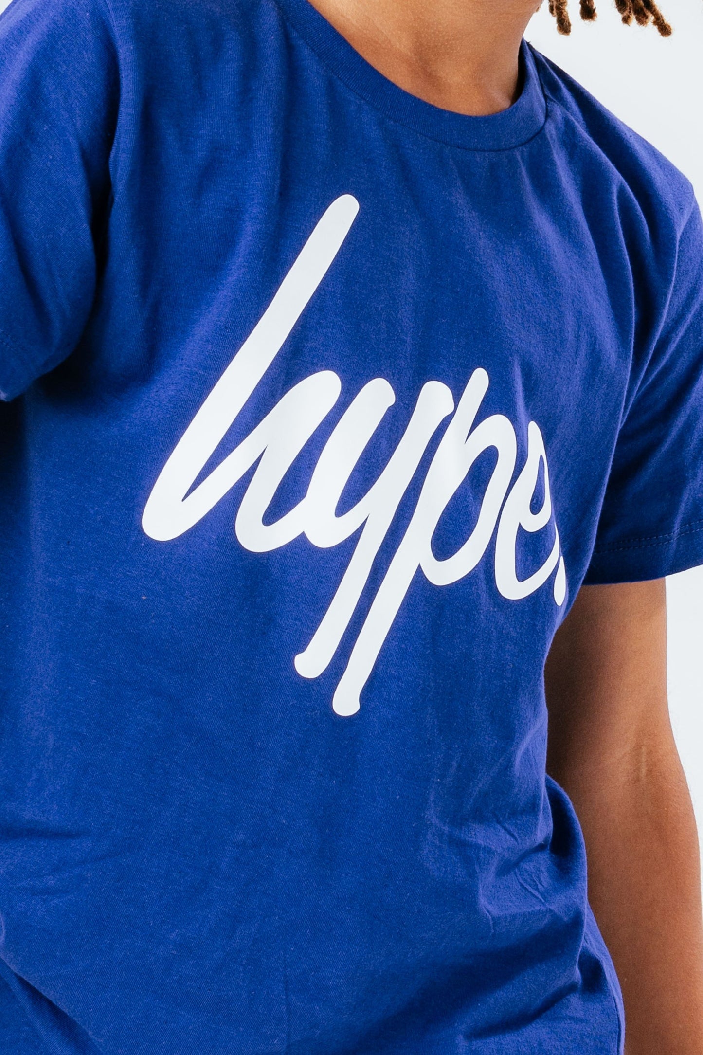 HYPE UNISEX KIDS NAVY SCRIPT T-SHIRT