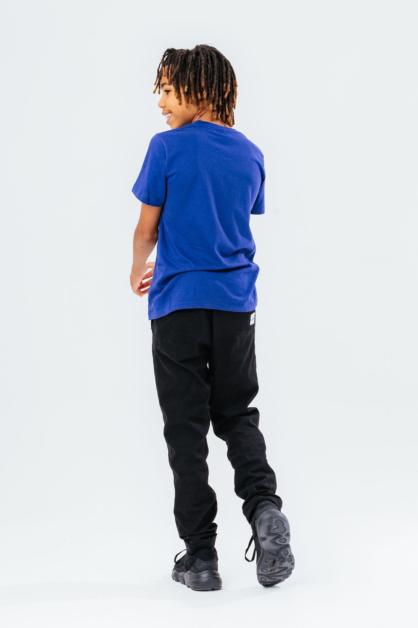 HYPE UNISEX KIDS NAVY SCRIPT T-SHIRT