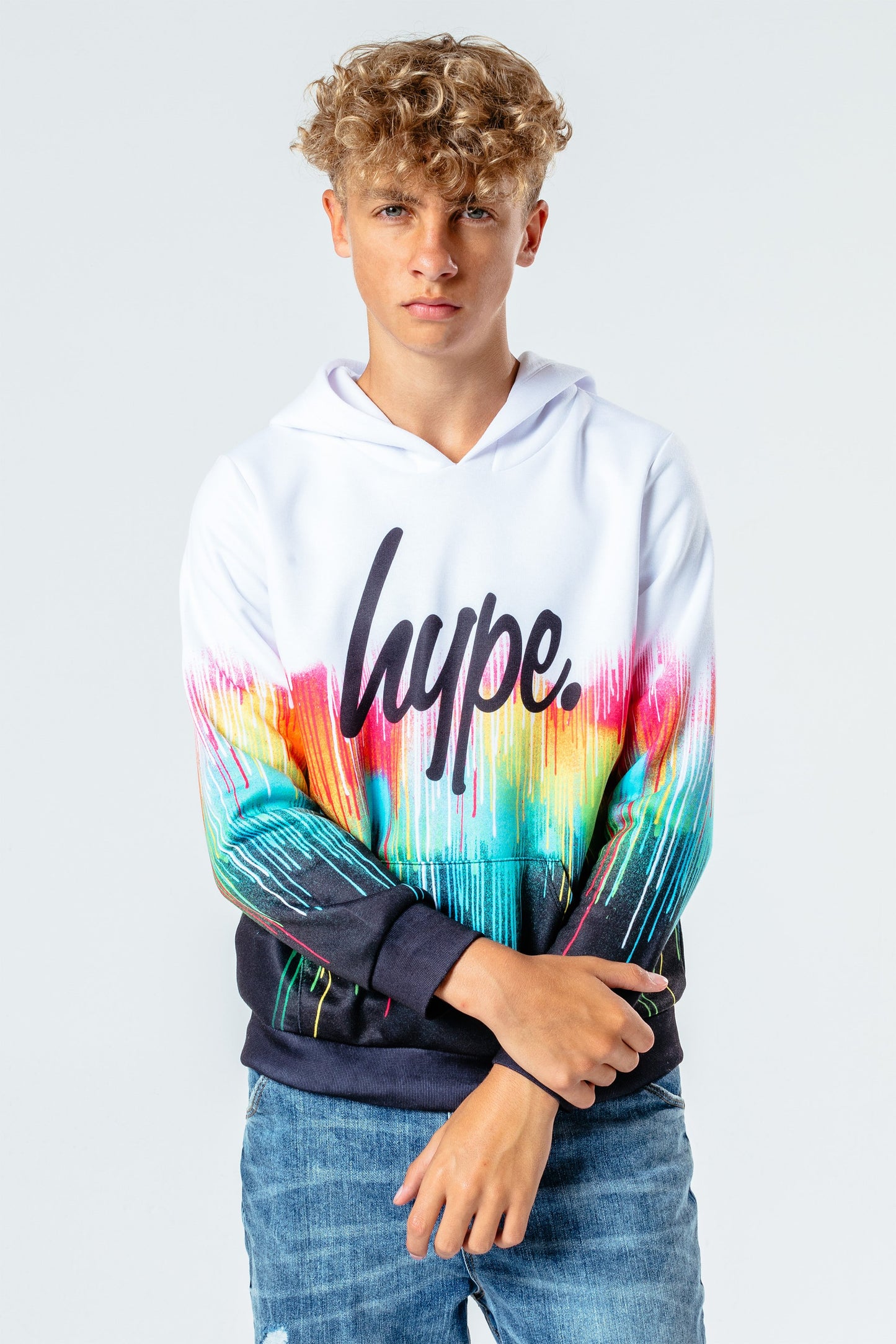 HYPE MULTI DRIP FADE KIDS PULLOVER HOODIE