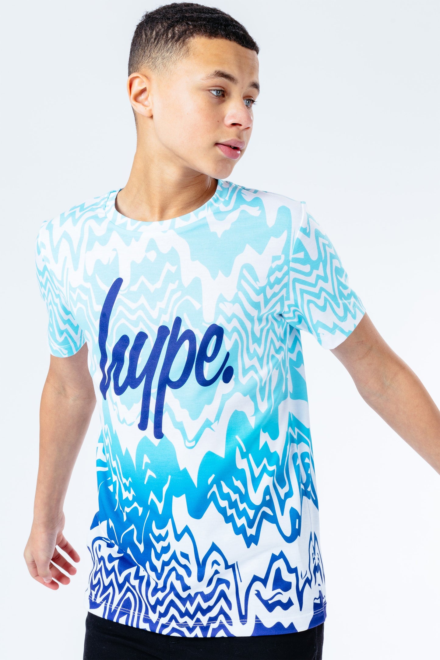 Hype Blue Zig Zag Drips Kids T-Shirt