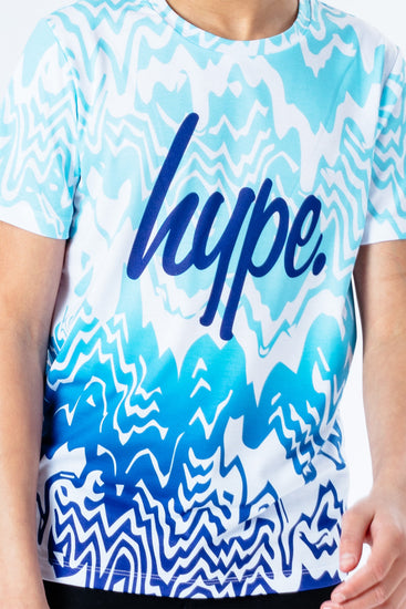 Hype Blue Zig Zag Drips Kids T-Shirt