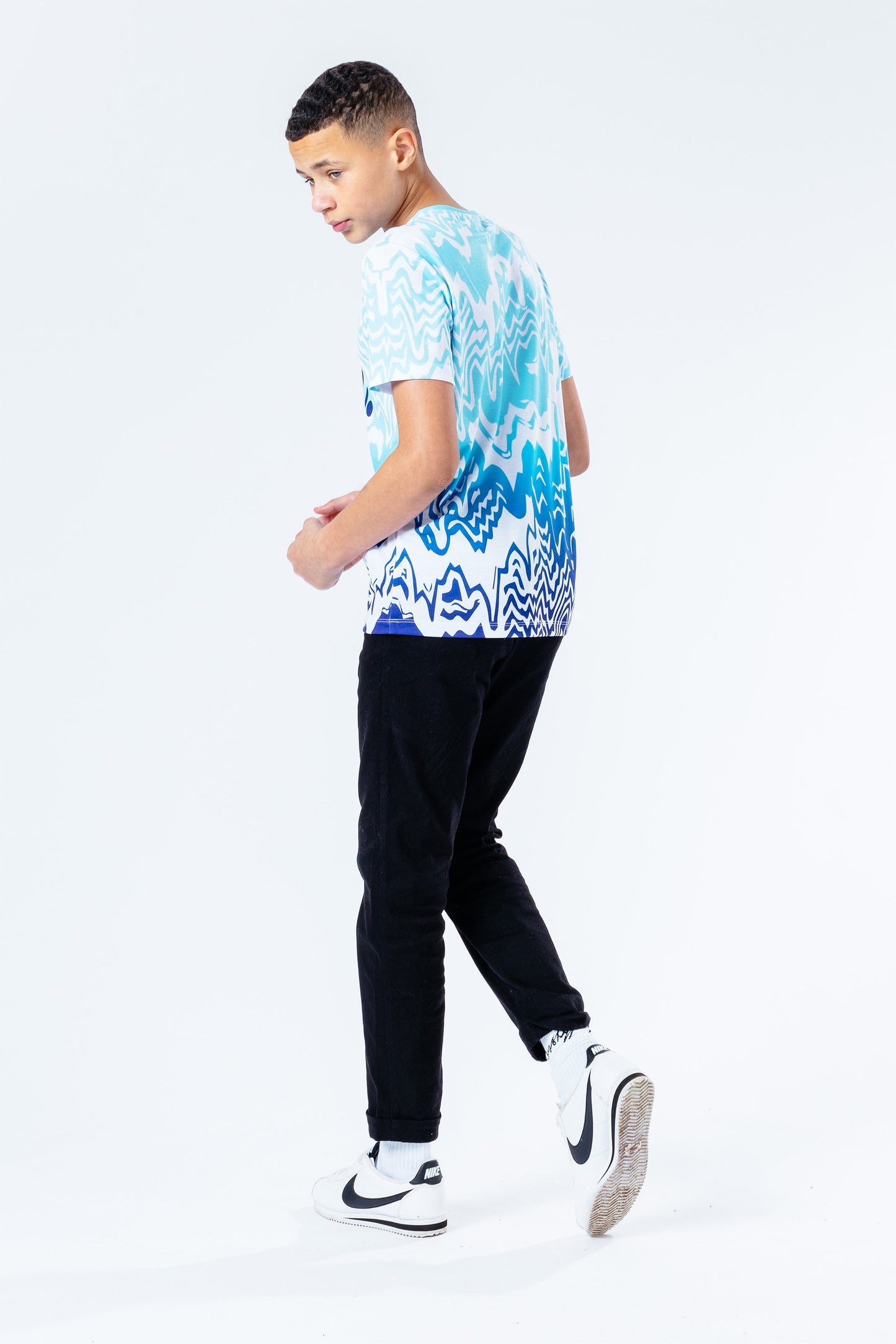 Hype Blue Zig Zag Drips Kids T-Shirt