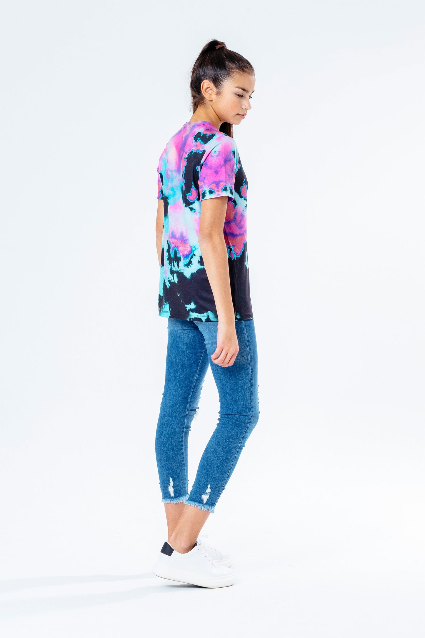 Hype Pink & Teal Tie Dye Kids T-Shirt