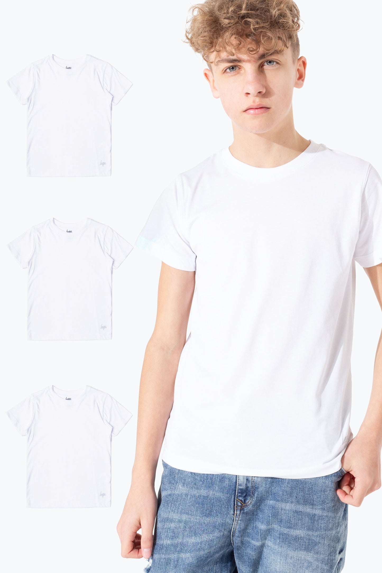 Hype Three Pack White Kids T-Shirt