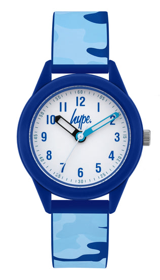 Hype Blue Camo Kids Watch