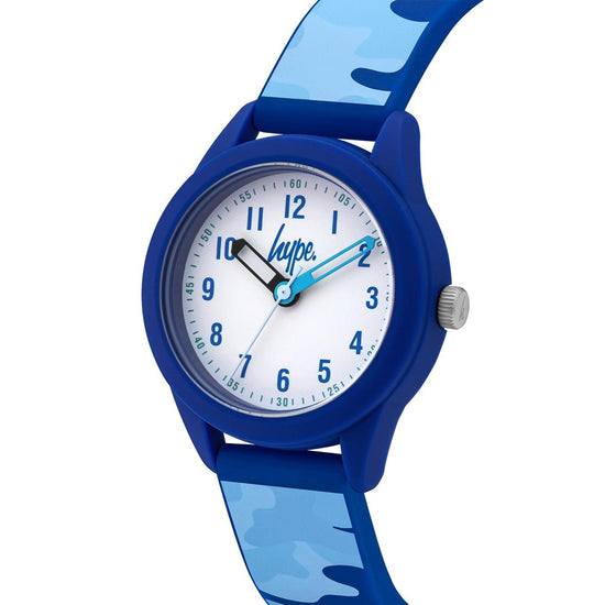 Hype Blue Camo Kids Watch