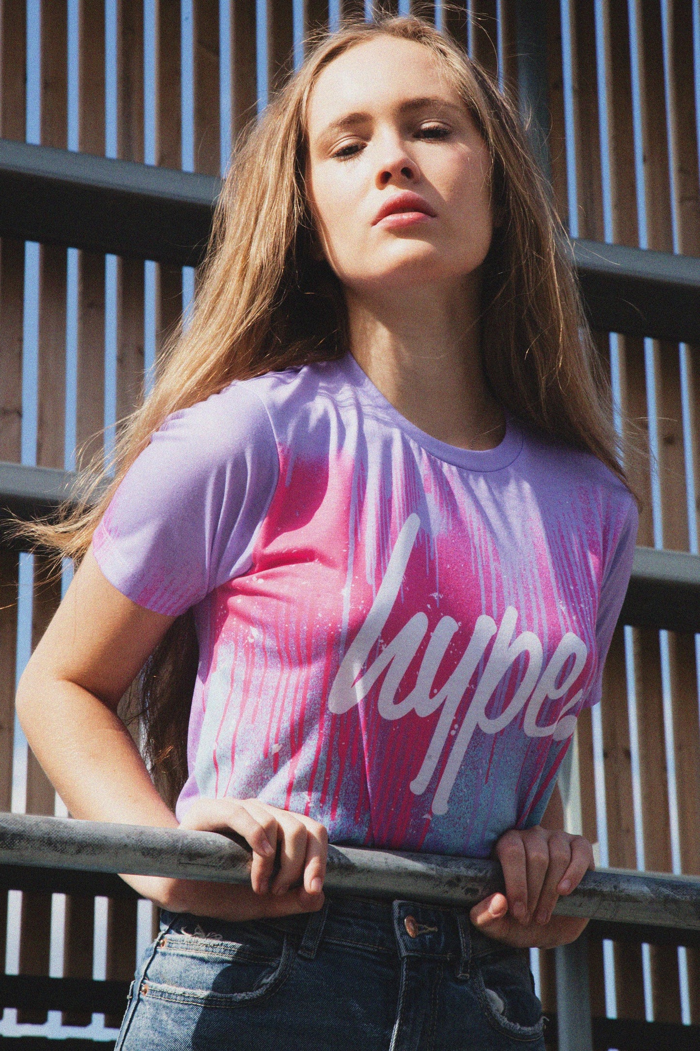 Hype Lilac Spray Drips Kids T-Shirt