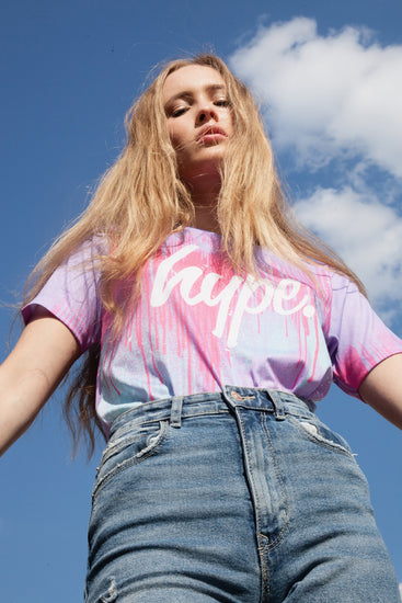 Hype Lilac Spray Drips Kids T-Shirt