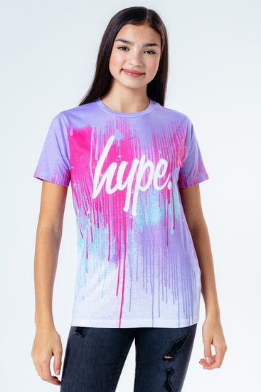 Hype Lilac Spray Drips Kids T-Shirt