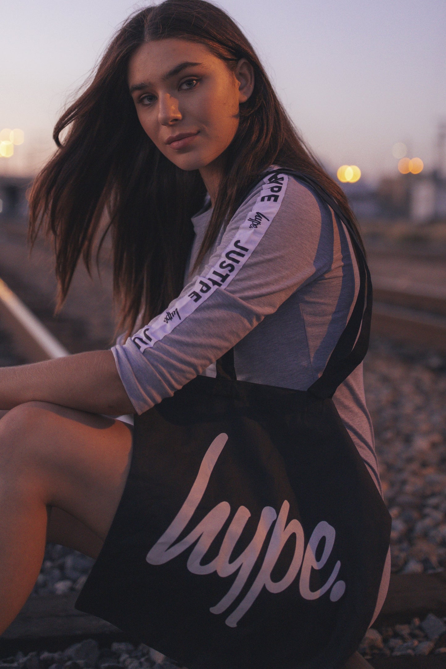 Hype Black Script Tote Bag