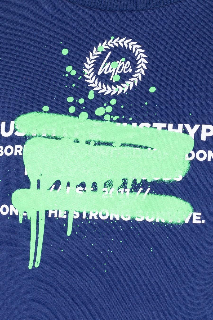 Hype Green Spray Graffiti Kids Crew Neck