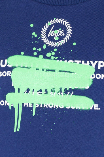 Hype Green Spray Graffiti Kids Crew Neck