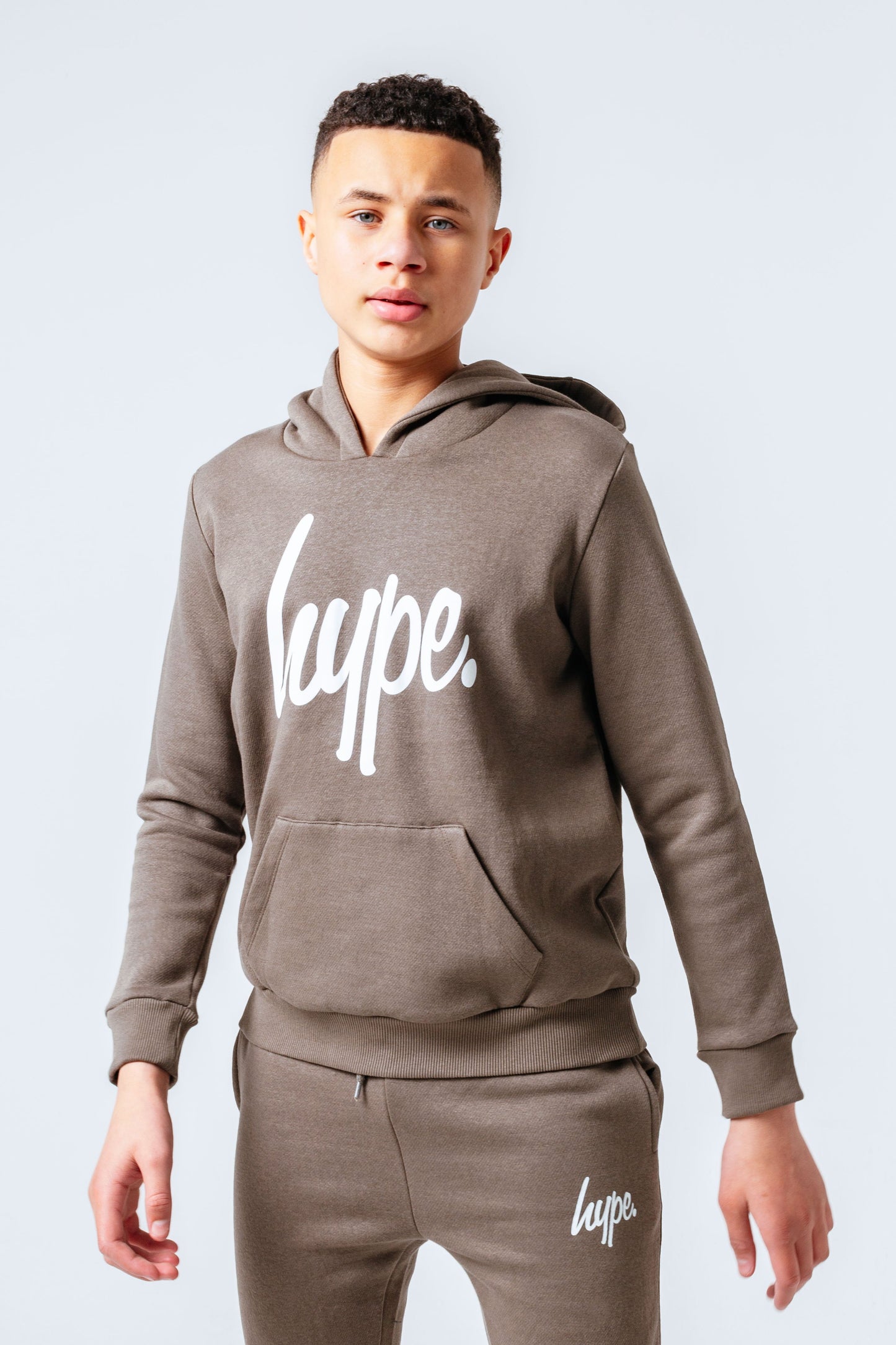 HYPE KHAKI SCRIPT KIDS TRACKSUIT SET